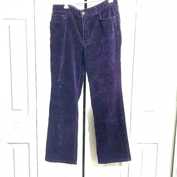 Chaps pretty deep purple thin wale corduroy pants size 12P - Picture 1 of 11